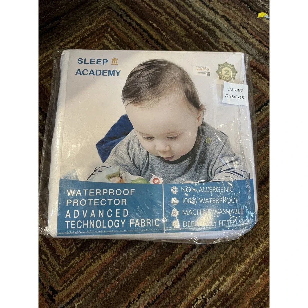 Sleep Academy Cal King 72”x84x18 Waterproof Mattress Protector Non Allergenic